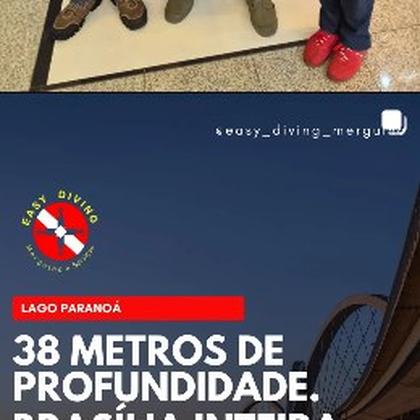 Post sobre mergulho a 38 metros de profundidade no Lago Paranoá, Brasília